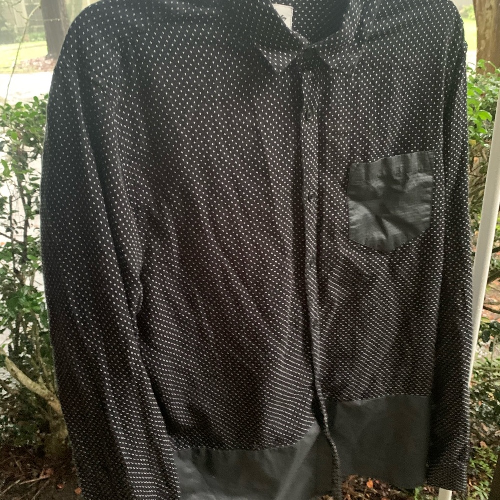 Black Button Up with Intricate Design